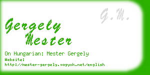 gergely mester business card